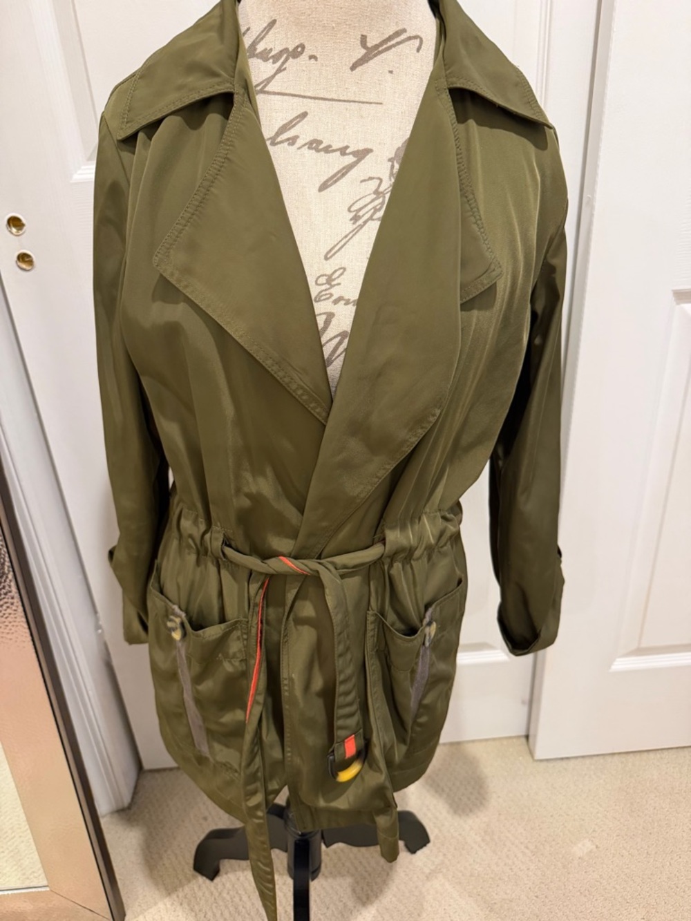 Anthropologie Olive Green Utility Jacket with Belt